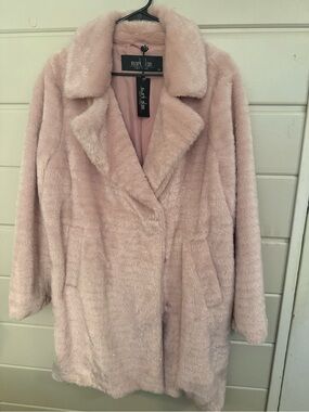 Mark Alan Blush Pink Faux Fur Teddy Coat 2x